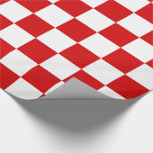 Rood Wit XL Schachbrett Motief Cadeaupapier (Hoek)