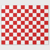 Rood Wit XL Schachbrett Motief Cadeaupapier (Vlak)