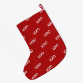 Rood Wit XOXO Kerstmis Grote Kerstsok (Achterkant (Hangend))