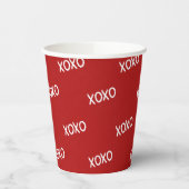 Rood Wit XOXO Love Knuffels Kusjes Papieren Bekers (Links)