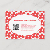 Rood Wit Y2K Bloem Handgemaakte Kleding Visitekaartje (Achterkant)