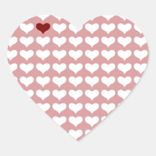 Rood wit, zacht liefdespatroon hart sticker