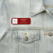 Rood wit zakelijk logo medewerker modern naamplaatje (In situ)