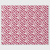 Rood-wit zebra streeppatroon cadeaupapier (Vlak)
