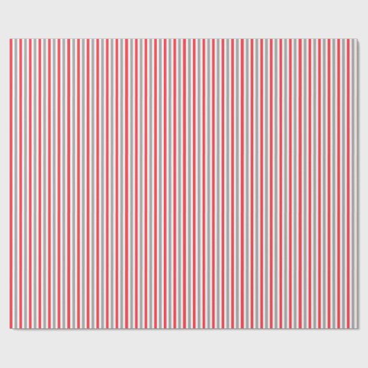 Rood Wit Zilveren Strepen Inpakpapier (Vlak)