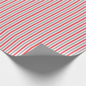 Rood Wit Zilveren Strepen Inpakpapier (Hoek)