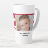 Rood wit zo gelukkig opa met foto latte mok (Rechterhoek)