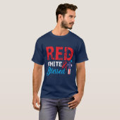 Rood wit zonder bril Patriottisch T-shirt (Voorkant volledig)