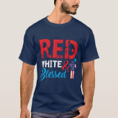 Rood wit zonder bril Patriottisch T-shirt (Voorkant)
