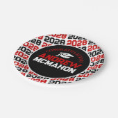 Rood, Wit & Zwart Afstuderen Gepersonaliseerd Papieren Bordje (Gekanteld)