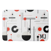 Rood wit zwart bauhaus geometrische vormen op wit badmat (Voorkant)