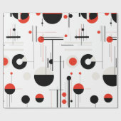 Rood wit zwart bauhaus geometrische vormen op wit cadeaupapier (Vlak)