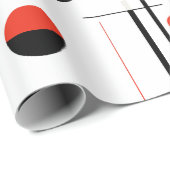 Rood wit zwart bauhaus geometrische vormen op wit cadeaupapier (Rol Hoek)