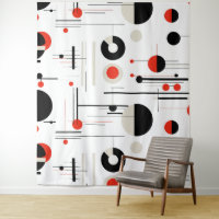 Rood wit zwart bauhaus geometrische vormen op wit