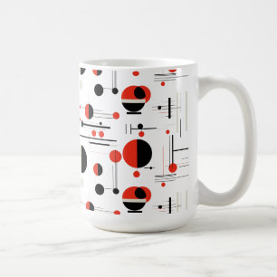 Rood wit zwart Bauhaus geometrische vormen patroon Koffiemok