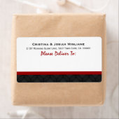 Rood Wit Zwart Bruiloft bruid en bruidegom B433 Etiket (Insitu)