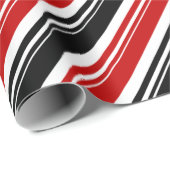 Rood Wit Zwart Candy Cane Stripe Vakantie Cadeaupapier (Rol Hoek)