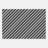 Rood Wit Zwart Candy Cane Stripe Vakantie Inpakpapier Vel (Voorkant 3)