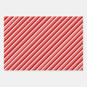 Rood Wit Zwart Candy Cane Stripe Vakantie Inpakpapier Vel (Voorkant 2)