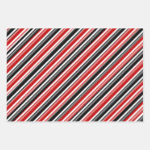 Rood Wit Zwart Candy Cane Stripe Vakantie Inpakpapier Vel (Voorkant)