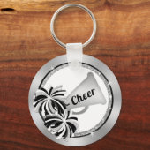 Rood, wit, zwart, Cheap, Cheerleader Party Favors Sleutelhanger (Achterkant)