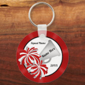 Rood, wit, zwart, Cheap, Cheerleader Party Favors Sleutelhanger (Achterkant)