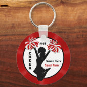 Rood, wit, zwart, Cheap, Cheerleader Party Favors Sleutelhanger (Voorkant)