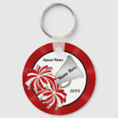 Rood, wit, zwart, Cheap, Cheerleader Party Favors Sleutelhanger (Achterkant)