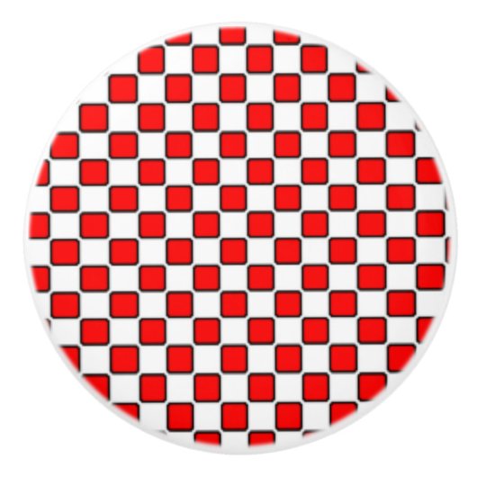 Rood wit zwart controlecord keramische knop (Voorkant)