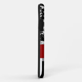 Rood, wit, zwart, Damasstrepen Case-Mate iPhone Case (Achterkant/rechts)