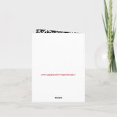 Rood Wit Zwart Damast, Hartjes Bedankkaart (Achterkant)