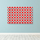 Rood, wit, zwart diamantpatroon canvas afdruk (Insitu (Houten vloer))