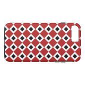 Rood-Wit-Zwart Diamantpatroon iPhone 8 Plus Hoesje (Achterkant (Horizontaal))