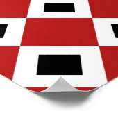 Rood, wit, zwart diamantpatroon poster (Hoek)
