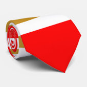 Rood Wit Zwart en Gouden Streep Stropdas (Opgerold)
