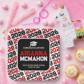 Rood, Wit & Zwart Gepersonaliseerd Afstuderen Pape Papieren Bordje (Feest)