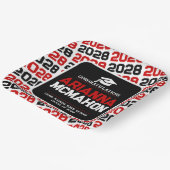 Rood, Wit & Zwart Gepersonaliseerd Afstuderen Pape Papieren Bordje (Gebogen)