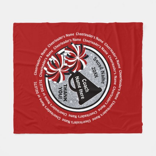 Rood, wit, zwart, gepersonaliseerde Cpure Coach-ca Fleece Deken (Voorkant (Horizontaal))