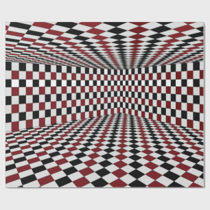 Rood Wit Zwart Geruit Kamer Hoog Contrast Cadeaupapier