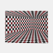 Rood Wit Zwart Geruit Kamer Hoog Contrast Deurmat (Voorkant)