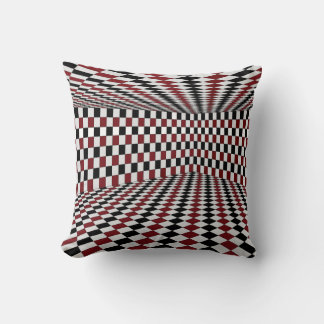 Rood Wit Zwart Geruit Kamer Hoog Contrast Kussen