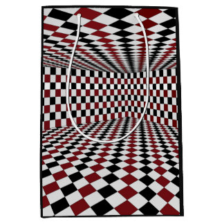 Rood Wit Zwart Geruit Kamer Hoog Contrast Medium Cadeauzakje