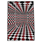 Rood Wit Zwart Geruit Kamer Hoog Contrast Medium Cadeauzakje (Achterkant)