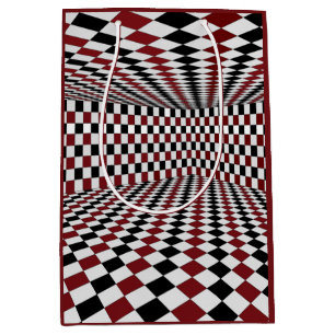 Rood Wit Zwart Geruit Kamer Hoog Contrast Medium Cadeauzakje
