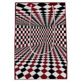 Rood Wit Zwart Geruit Kamer Hoog Contrast Medium Cadeauzakje (Achterkant)