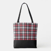 Rood wit zwart geruite monogram tote bag (Achterkant)