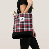 Rood wit zwart geruite monogram tote bag (Dichtbij)