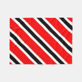 Rood Wit Zwart Gestreept Fleece Deken (Voorkant (Horizontaal))