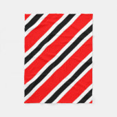 Rood Wit Zwart Gestreept Fleece Deken (Voorkant)