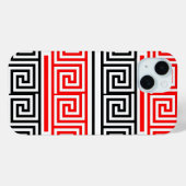 Rood Wit Zwart Grieks Key Fret Patroon Ontwerp Case-Mate iPhone Case (Achterkant (horizontaal))